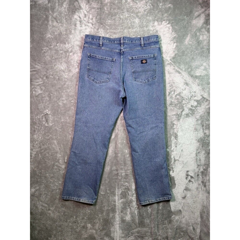 Dickies Men's Jeans 36x30 Straight Stretch Work Jeans faded Whisker Wash